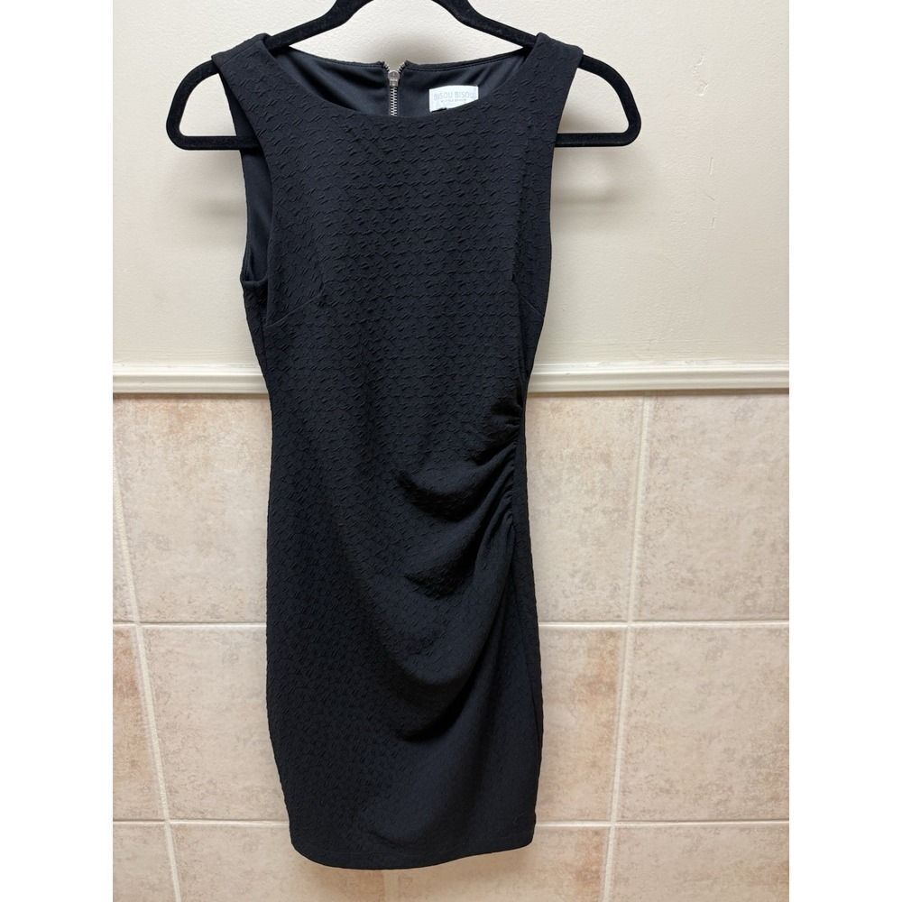 Bisou Bisou Michele Bohbot Sleeveless Midi Womens  Black Dress Ruched. Sz 2 - Picture 2 of 12